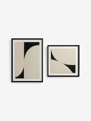Sosandar Set of 2 Black/White Abstract Wall Arts - Image 2 of 5