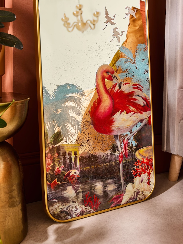 Laurence Llewelyn-Bowen Multi Nile Flamingo Leaner Mirror - Image 3 of 3