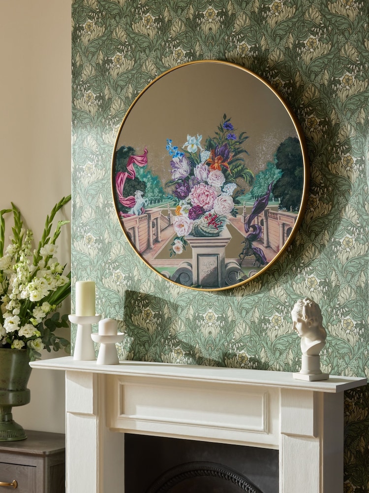 Laurence Llewelyn-Bowen Multi Terrace In Flower Round Mirror - Image 1 of 2