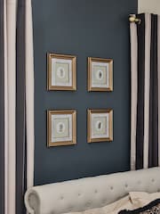 Laurence Llewelyn-Bowen Set of 4 Gold Harlequinade Vignette Print Wall Art - Image 2 of 5