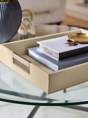 Sosandar Cream Faux Leather Tray - Image 2 of 3