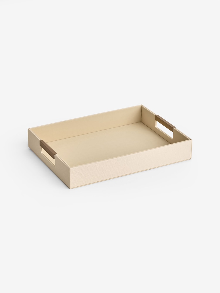 Sosandar Cream Faux Leather Tray - Image 4 of 4