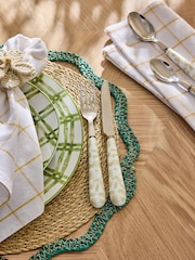 Nina Campbell 16 Piece Natural Chester Ceramic Handle Cutlery Set - Image 2 of 4