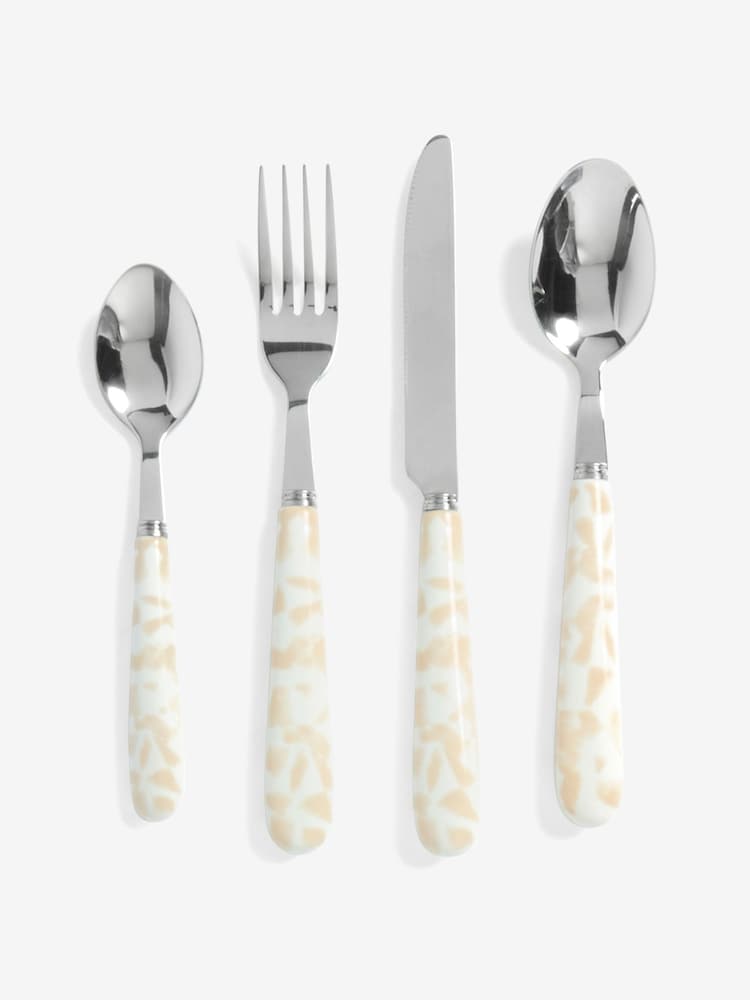 Nina Campbell 16 Piece Natural Chester Ceramic Handle Cutlery Set - Image 4 of 4