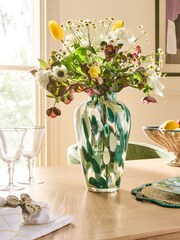 Nina Campbell Green Large Confetti Glass Vase - Image 1 of 5