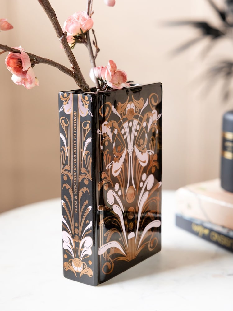 Rockett St George Brown Art Deco Style Book Vase - Image 1 of 4 Rockett St George Brown Art Deco Style Book Vase - Image 1 of 4