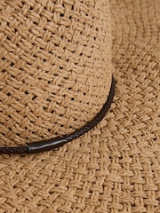 Reiss Natural Elisa Woven Wide Brim Straw Hat - Image 3 of 4