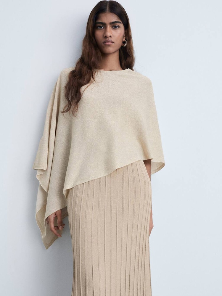 Mango Cream Asymmetrical Cape Top - Image 1 of 5
