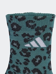 adidas Natural Leopard Print 3 Pack Crew Socks - Image 2 of 3