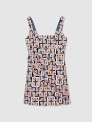 Reiss Blue Simone Chain Print Mini Dress - Image 2 of 5