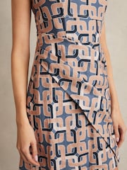 Reiss Blue Simone Chain Print Mini Dress - Image 3 of 5
