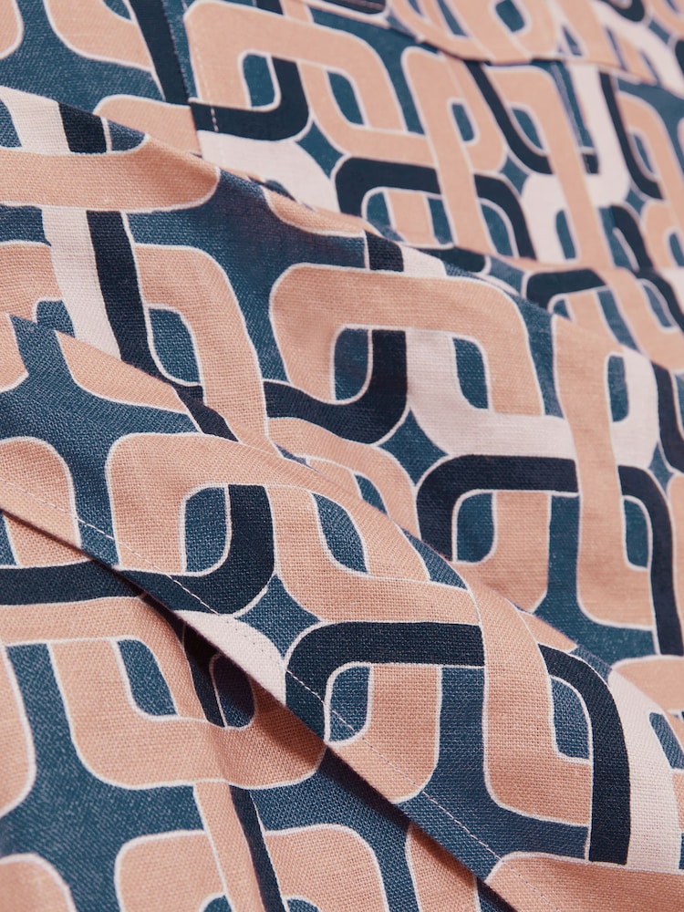 Reiss Blue Simone Chain Print Mini Dress - Image 5 of 5