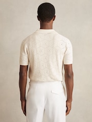 Reiss Off White Royce Pointelle Button-Through Shirt - Image 5 of 6