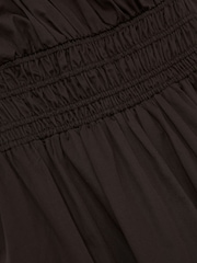 Reiss Brown Anouk Cotton Craft-Stitch Shirred Midi Dress - Image 6 of 6