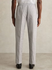 Reiss Navy/White Sail Stretch Seersucker Stripe Trousers - Image 6 of 8