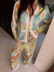 Never Fully Dressed Multi Lace Trim Button Through Pyjamas - Image 3 of 4