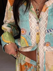 Never Fully Dressed Multi Lace Trim Button Through Pyjamas - Image 4 of 4