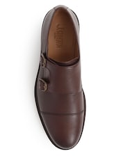 Jones Bootmaker Brown Ollie Leather Monk Shoes - Image 4 of 5