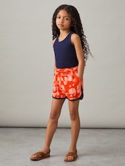 Reiss Multi Josanna Cotton Graphic-Print Quilted Shorts - Image 1 of 4