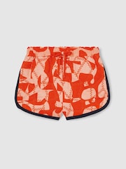 Reiss Multi Josanna Cotton Graphic-Print Quilted Shorts - Image 2 of 4