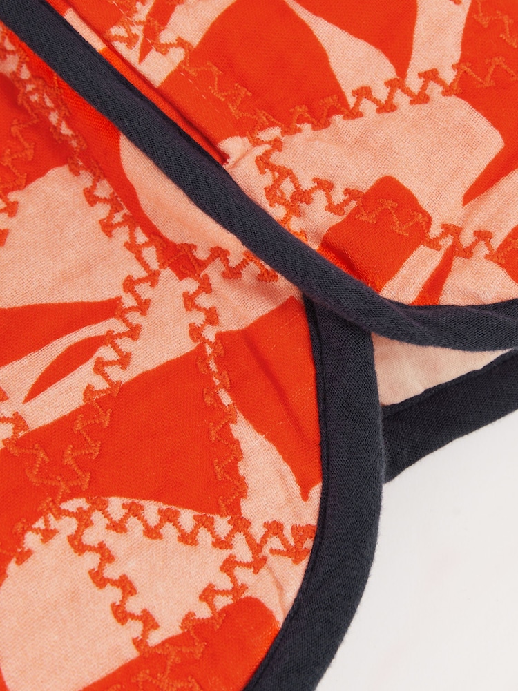 Reiss Multi Josanna Cotton Graphic-Print Quilted Shorts - Image 4 of 4