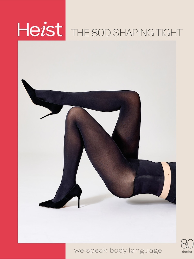 Heist The Eighty Contour Shaping Opaque Black Tights - Image 4 of 4