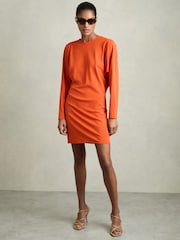 Reiss Orange Louise Cowl Back Mini Dress - Image 1 of 6