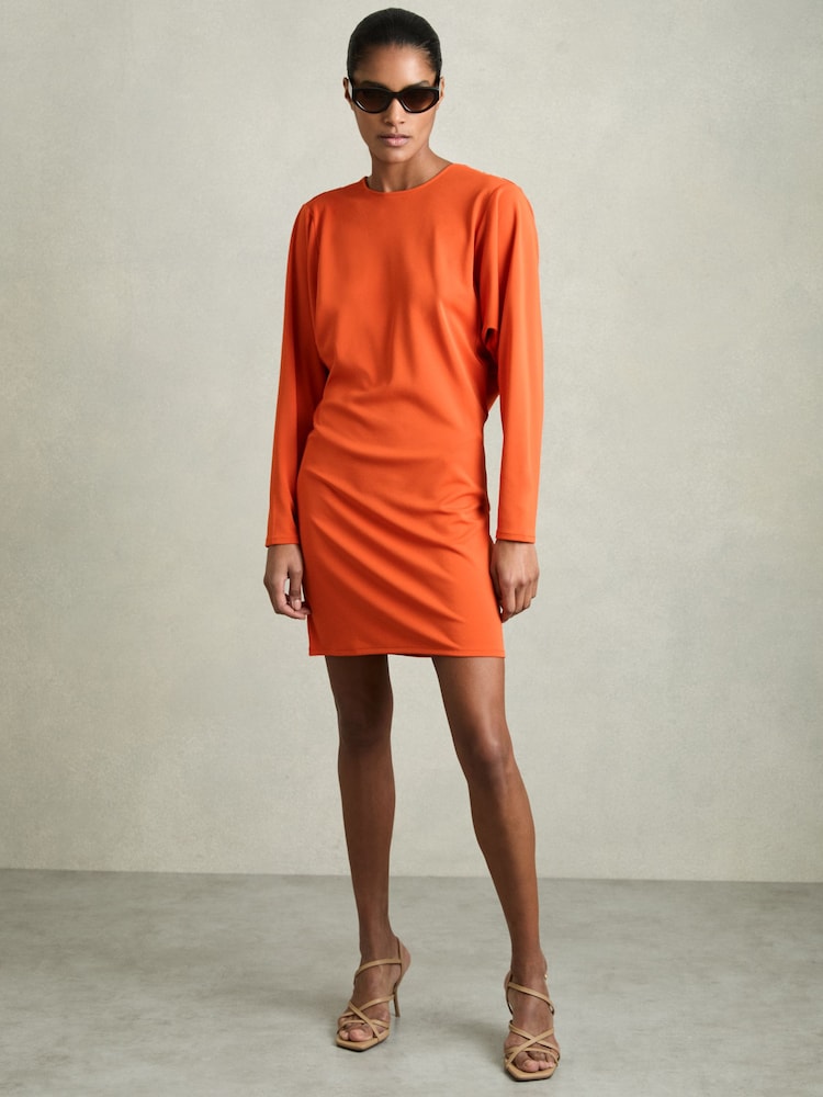 Reiss Orange Louise Cowl Back Mini Dress - Image 1 of 6