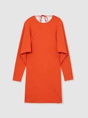 Reiss Orange Louise Cowl Back Mini Dress - Image 2 of 6