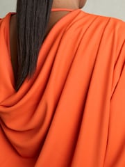 Reiss Orange Louise Cowl Back Mini Dress - Image 4 of 6