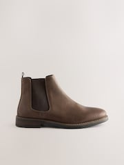 Brown Waxy Leather Chelsea Boots - Image 3 of 6