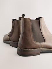 Brown Waxy Leather Chelsea Boots - Image 4 of 6