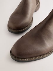 Brown Waxy Leather Chelsea Boots - Image 5 of 6