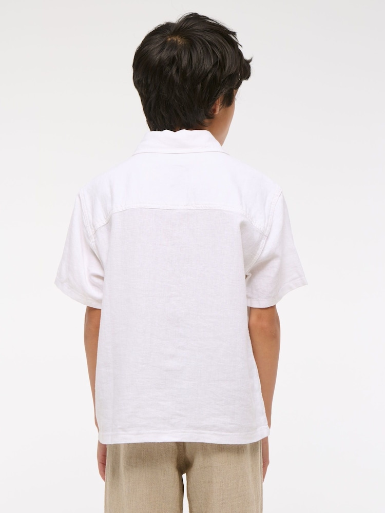 Abercrombie & Fitch Short Sleeve Linen Occasion Shirt - Image 2 of 7