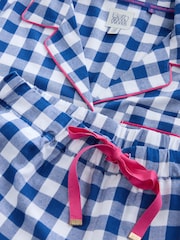 Bath & Body Works Blue Check Button Through Pyjama Set - Image 4 of 6