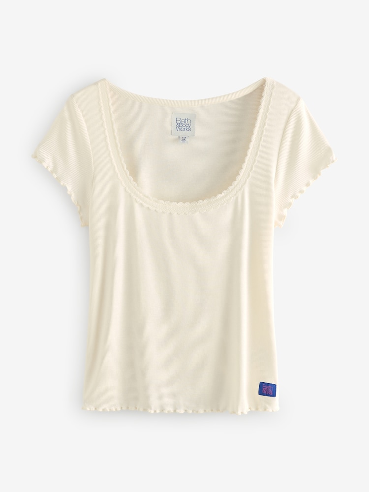 Bath & Body Works Blue Check Jersey Pyjamas - Image 2 of 6