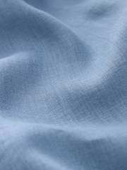 Navy Blue Premium 100% Linen Midi Column Dress - Image 6 of 8