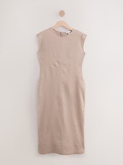 Blue N. Premium 100% Linen Midi Column Dress - Image 6 of 9