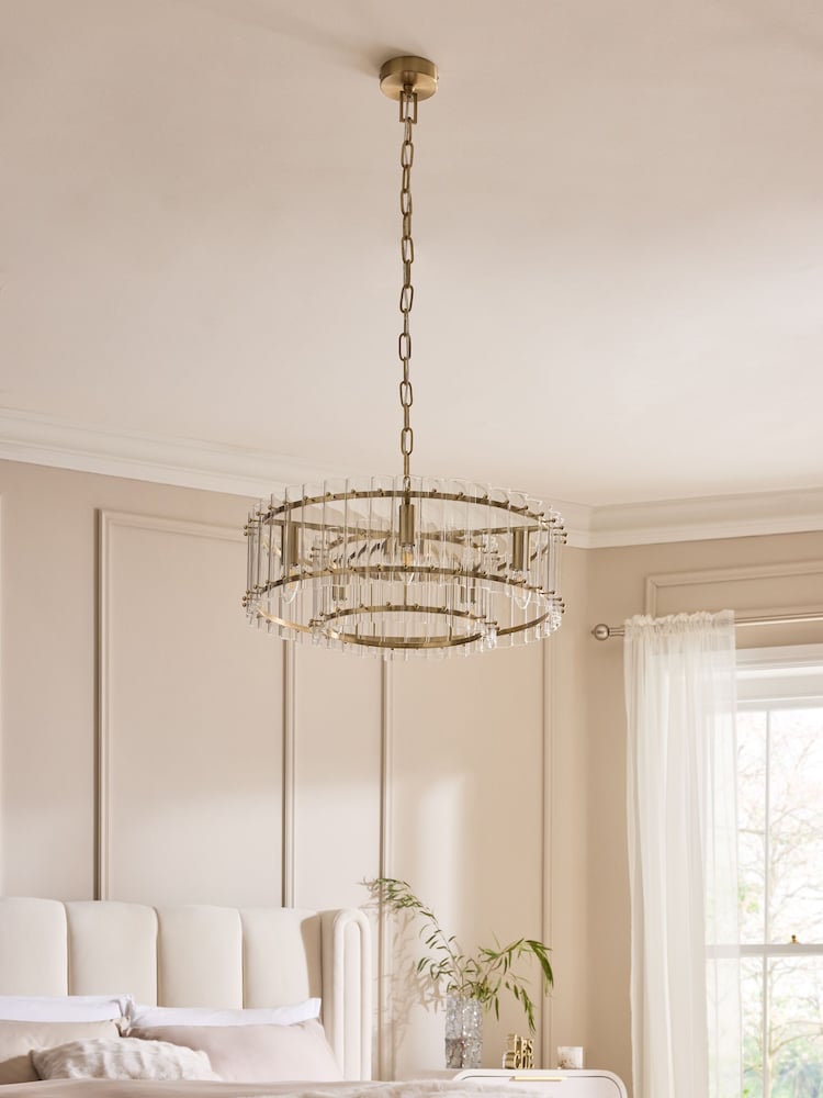 Brass Kensington 5 Light Pendant Ceiling Light - Image 2 of 4
