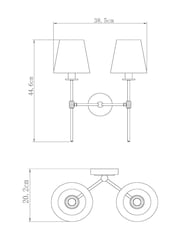 Bronze Carolina 2 Light Wall Light - Image 4 of 5