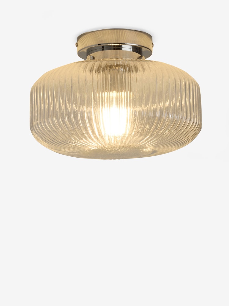 Chrome Lexington 1 Light Flush Fitting Ceiling Light - Image 1 of 2 Chrome Lexington 1 Light Flush Fitting Ceiling Light - Image 1 of 2