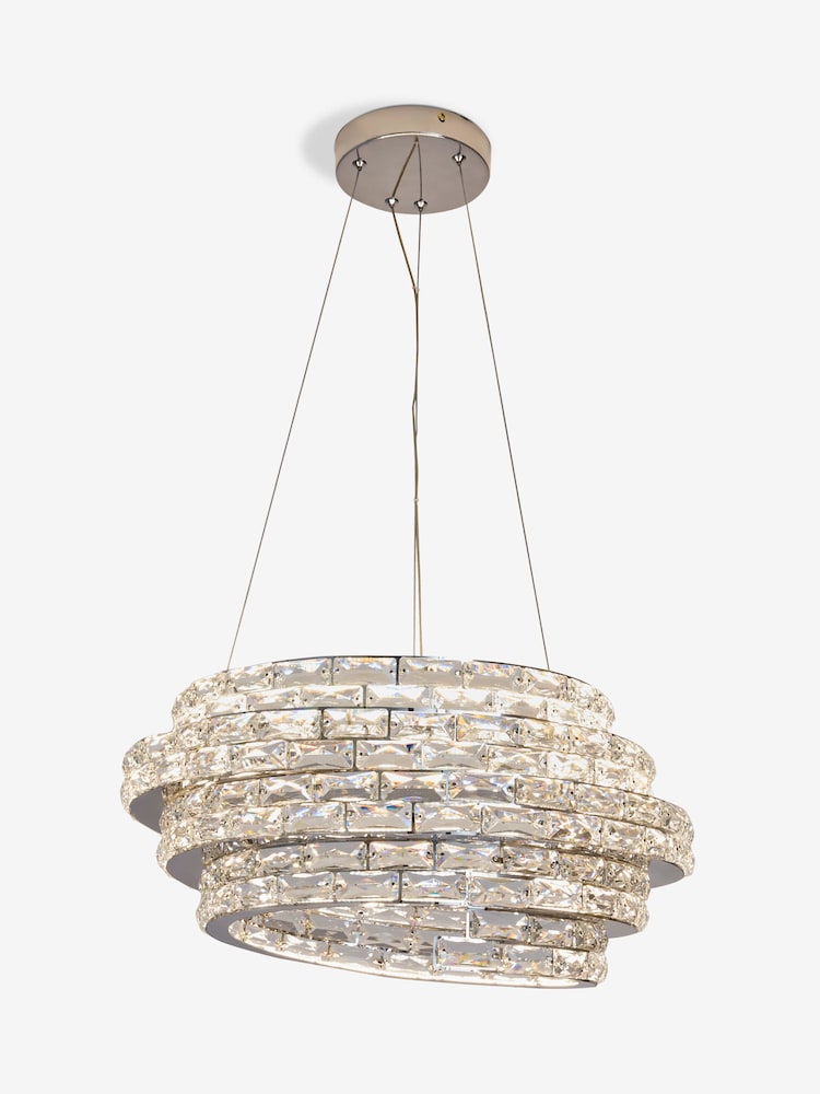 Chrome Monaco Chandelier Ceiling Light Fitting - Image 1 of 2 Chrome Monaco Chandelier Ceiling Light Fitting - Image 1 of 2