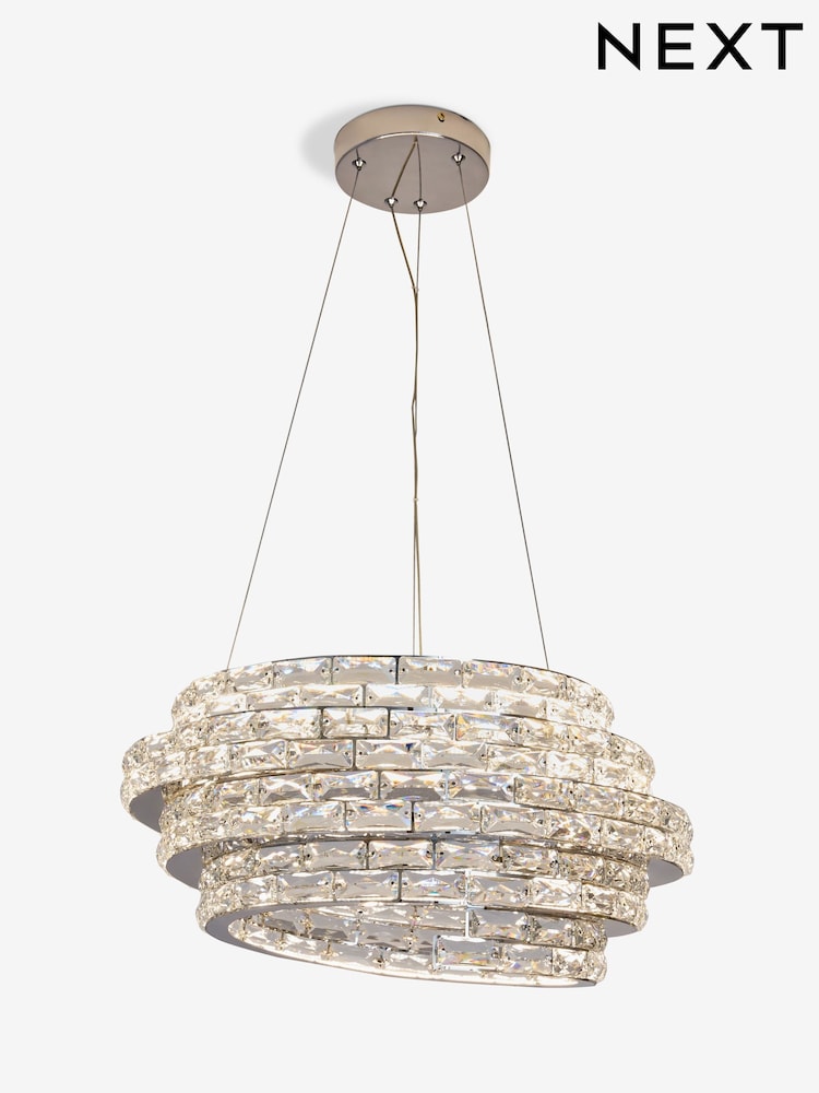 Chrome Monaco Chandelier Ceiling Light Fitting - Image 3 of 3 Chrome Monaco Chandelier Ceiling Light Fitting - Image 3 of 3