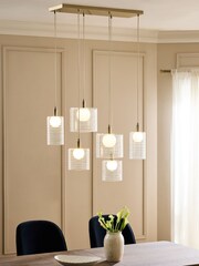 Brass Milan 6 Light Linear Pendant - Image 1 of 6