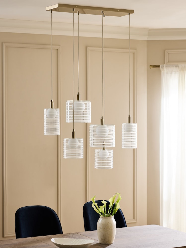 Brass Milan 6 Light Linear Pendant - Image 2 of 6
