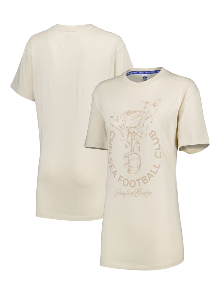 Fanatics Yellow Chelsea Rose and Ball Graphic Print 100% Cotton T-Shirt - Image 2 of 3 Fanatics Yellow Chelsea Rose and Ball Graphic Print 100% Cotton T-Shirt - Image 2 of 3