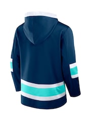 Fanatics Blue NHL Seattle Kraken Laced Hockey Hoodie - Image 3 of 3