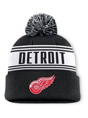 Fanatics NHL Detroit Wings Winter Black Beanie Cuff With Pom - Image 1 of 1
