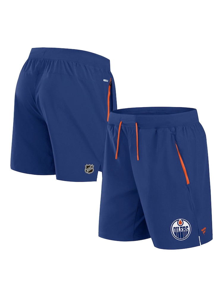 Fanatics Blue NHL Edmonton Oilers Authentic Pro Rink Performance Shorts - Image 1 of 3 Fanatics Blue NHL Edmonton Oilers Authentic Pro Rink Performance Shorts - Image 1 of 3