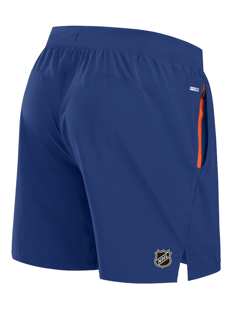 Fanatics Blue NHL Edmonton Oilers Authentic Pro Rink Performance Shorts - Image 3 of 3 Fanatics Blue NHL Edmonton Oilers Authentic Pro Rink Performance Shorts - Image 3 of 3